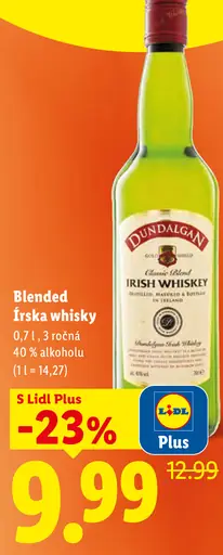 Dundalgan Irish Whiskey Gold Blend, írska whisky, 3-ročná