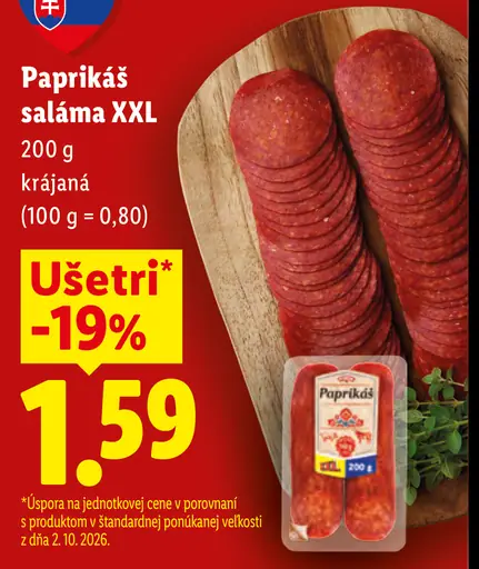 PIKOK Paprikáš saláma XXL, krájaná
