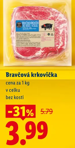 Bravčová krkovička bez kosti v celku