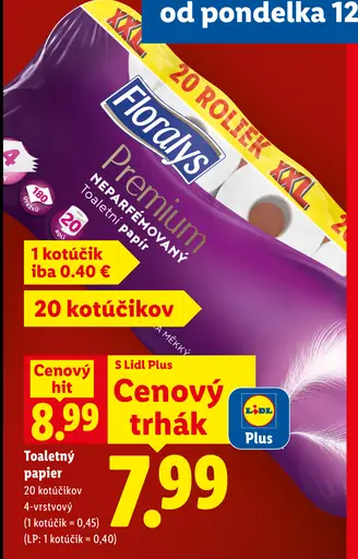 Floralys Premium toaletný papier