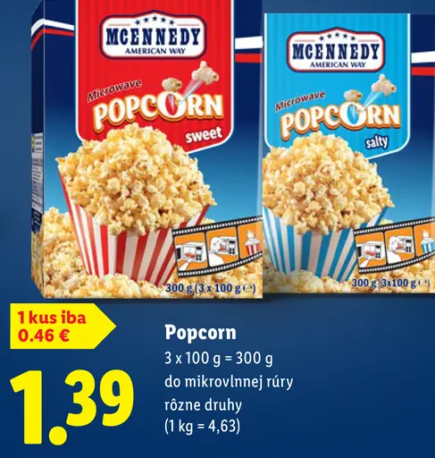 Mcennedy Popcorn do mikrovlnnej rúry