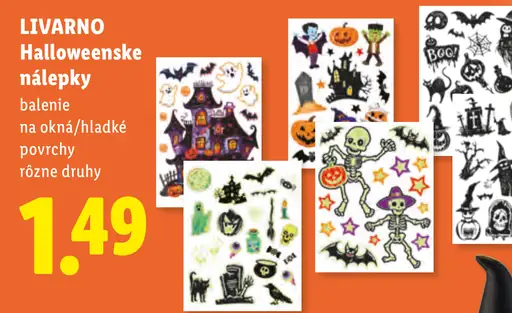 LIVARNO Halloweenske nálepky, rôzne druhy