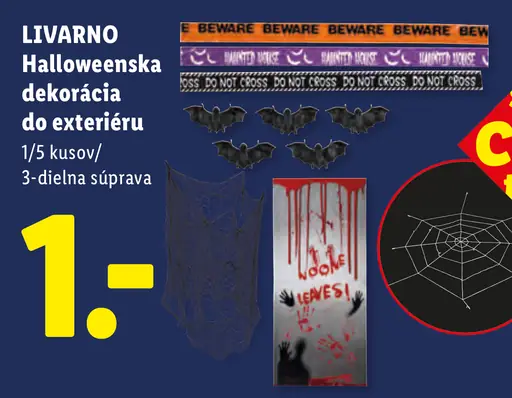 LIVARNO Halloweenska dekorácia do exteriéru, 3-dielna súprava