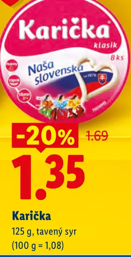 Karička klasik tavený syr