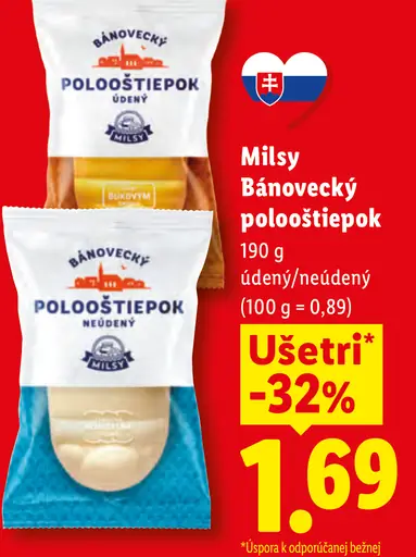 Milsy Bánovecký polooštiepok údený/neúdený
