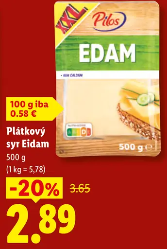 Pilos Plátkový syr Edam