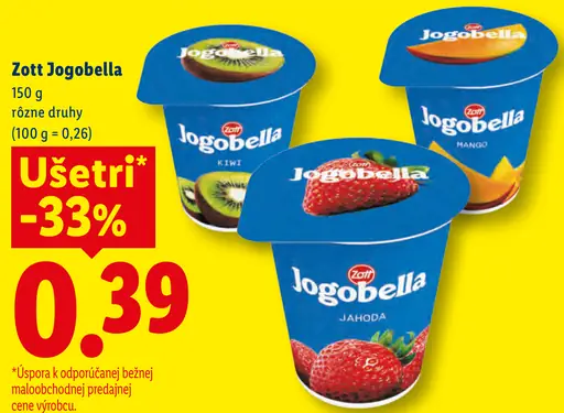 Zott Jogobella – kiwi, mango, jahoda