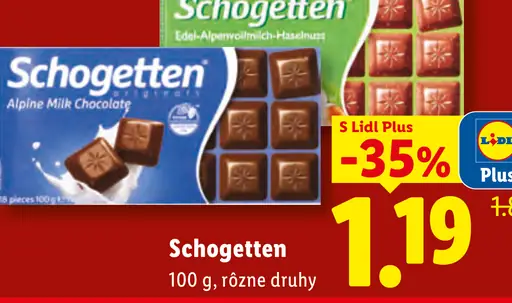 Schogetten čokoláda rôzne druhy