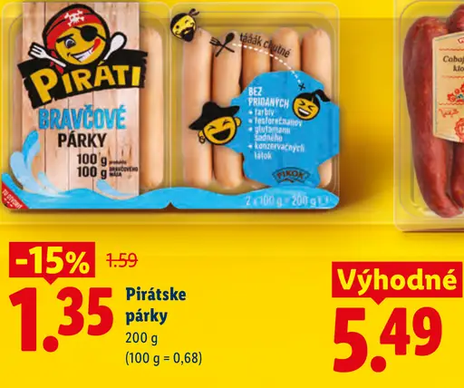 Pirát bravčové párky