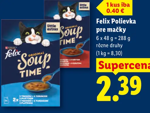 Felix Polievka pre mačky, rôzne druhy