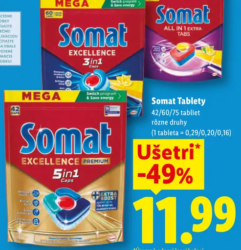 Somat tablety do umývačky riadu rôzne druhy