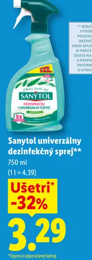 Sanytol Univerzálny dezinfekčný čistiaci prostriedok