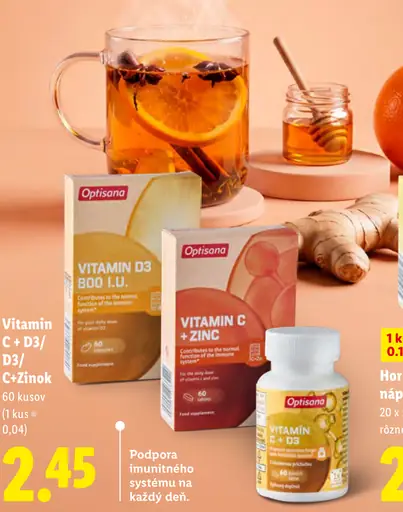 Optisana Vitamín C + D3