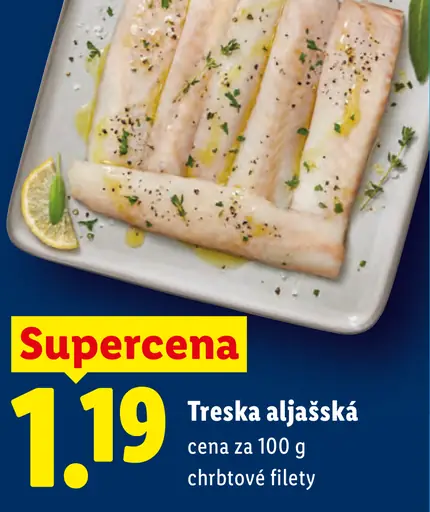 Treska aljašská, chrbtové filety
