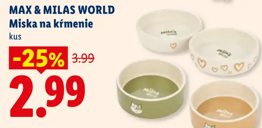 Max & Milas World miska na kŕmenie