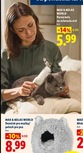 Max & Milas World parná kefa na zvieraciu srsť