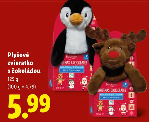 Favorina Plyšové zvieratko s čokoládou