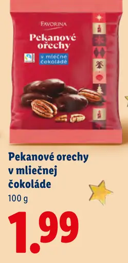 Favorina Pekanové orechy v mliečnej čokoláde