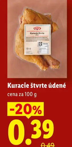 Pikok kuracie štvrte údené