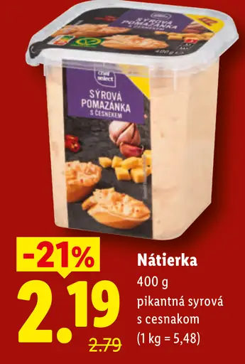 Pikantná syrová nátierka s cesnakom