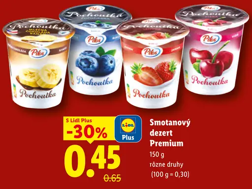 Pilos Smotanový dezert Premium rôzne druhy