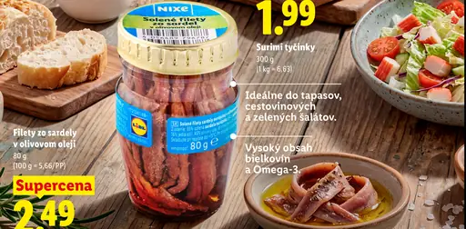 Nixe sardelové filety v olivovom oleji