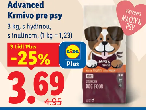Advanced krmivo pre psy s hydinou a inulínom
