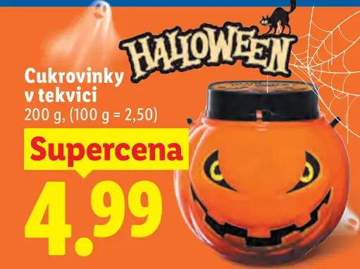 Cukrovinky v tekvici Halloween