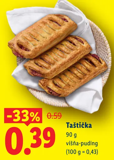 Taštička višňa-puding