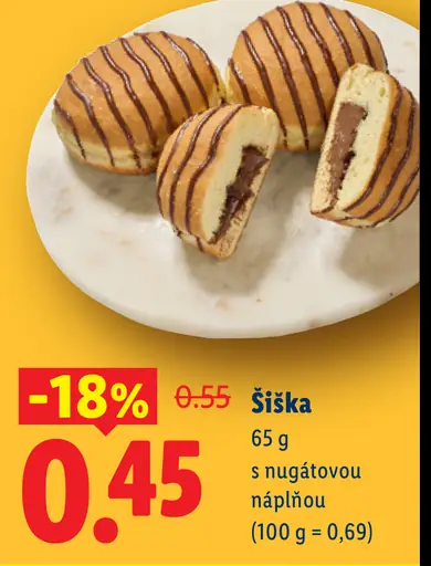 Šiška s nugátovou náplňou