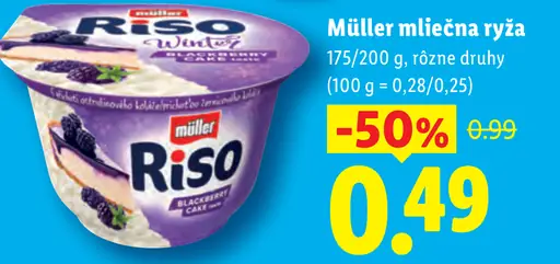 Müller Mliečna ryža rôzne druhy