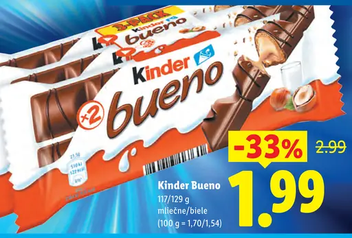 Kinder Bueno – mliečne a biele