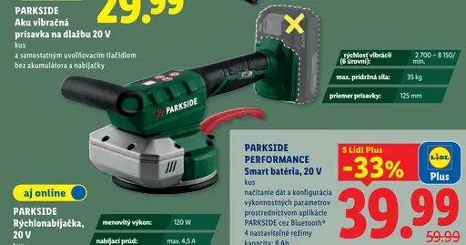 Parkside aku vibračná prísavka na dlažbu 20 V
