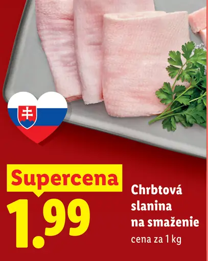 Chrbťová slanina na smaženie