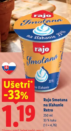 Rajo Smotana na šľahanie Retro