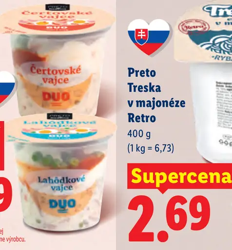 Preto treska Retro v majonéze