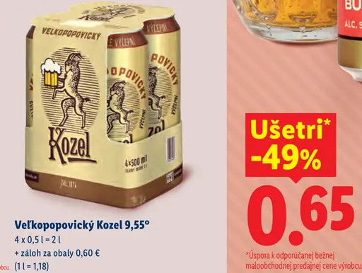 Veľkopopovický Kozel 9,5° plechovka