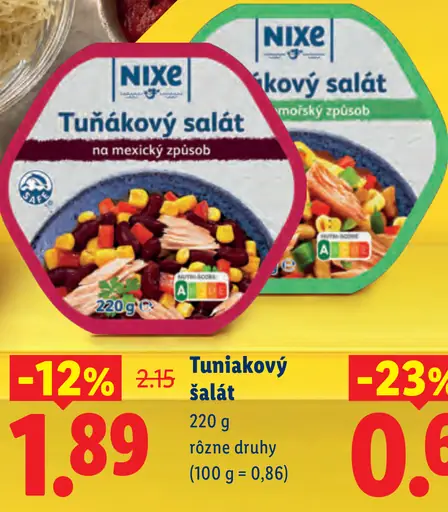Nixe Tunákový šalát – rôzne druhy, na mexický spôsob