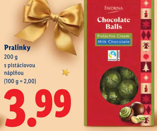 Favorina Pralinky s pistáciovou náplňou