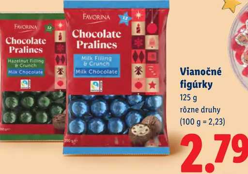 Favorina Plnené čokoládové pralinky