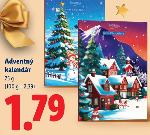 Favorina Adventný kalendár, rôzne druhy