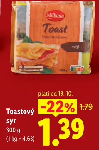 Milbona toastový syr
