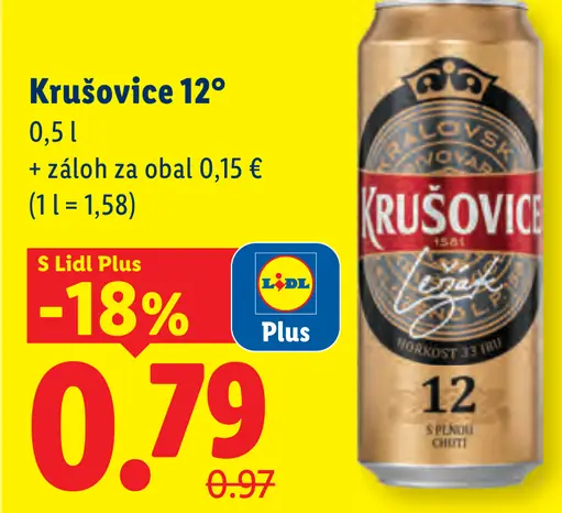 Krušovice 12° plechovka