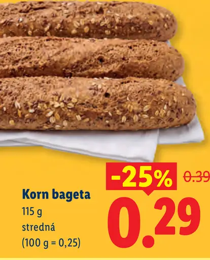 Korn bageta, stredná