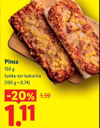 Pinsa šunka-syr-kukurica