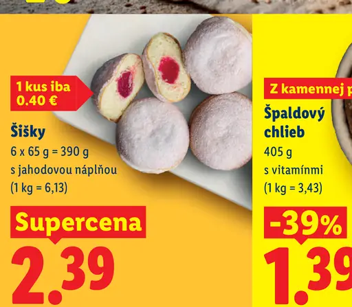 Šišky s jahodovou náplňou
