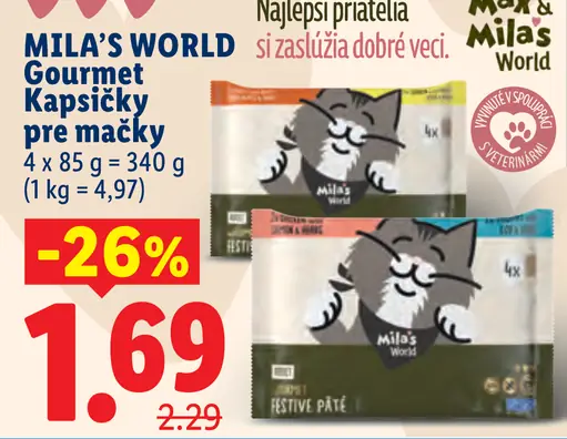 Mila’s World Gourmet kapsičky pre mačky