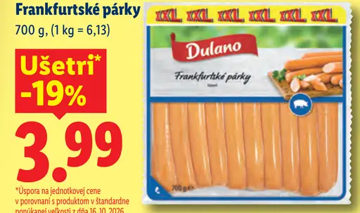 Dulano Frankfurtské párky