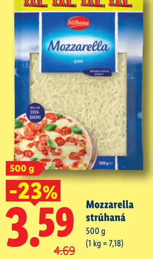 Milbona Mozzarella strúhaná
