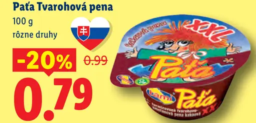 Pata tvarohová pena rôzne druhy